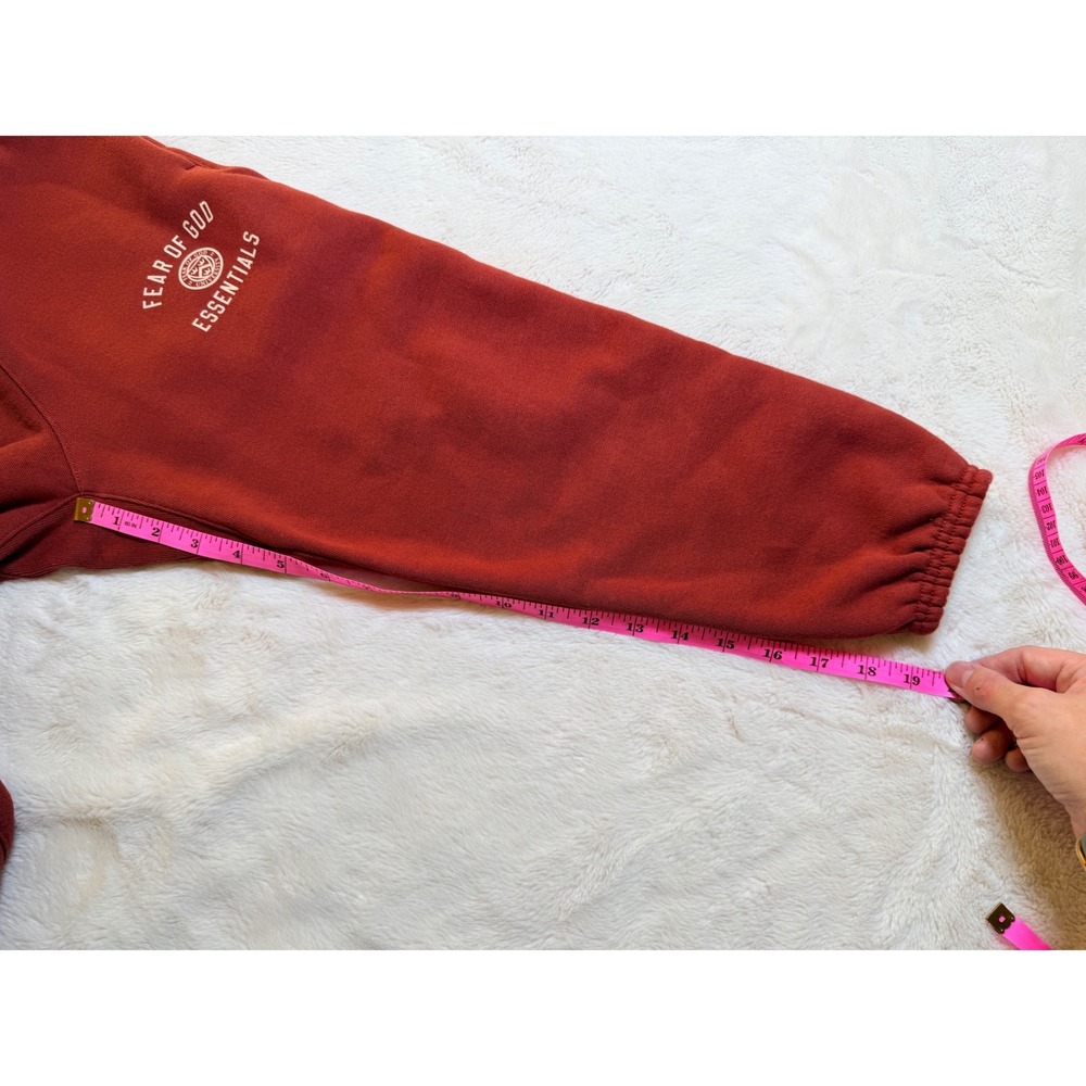 Fear of God Essentials Sweatpants Kids 8 Crimson Red University Logo Joggers - Picture 12 of 12